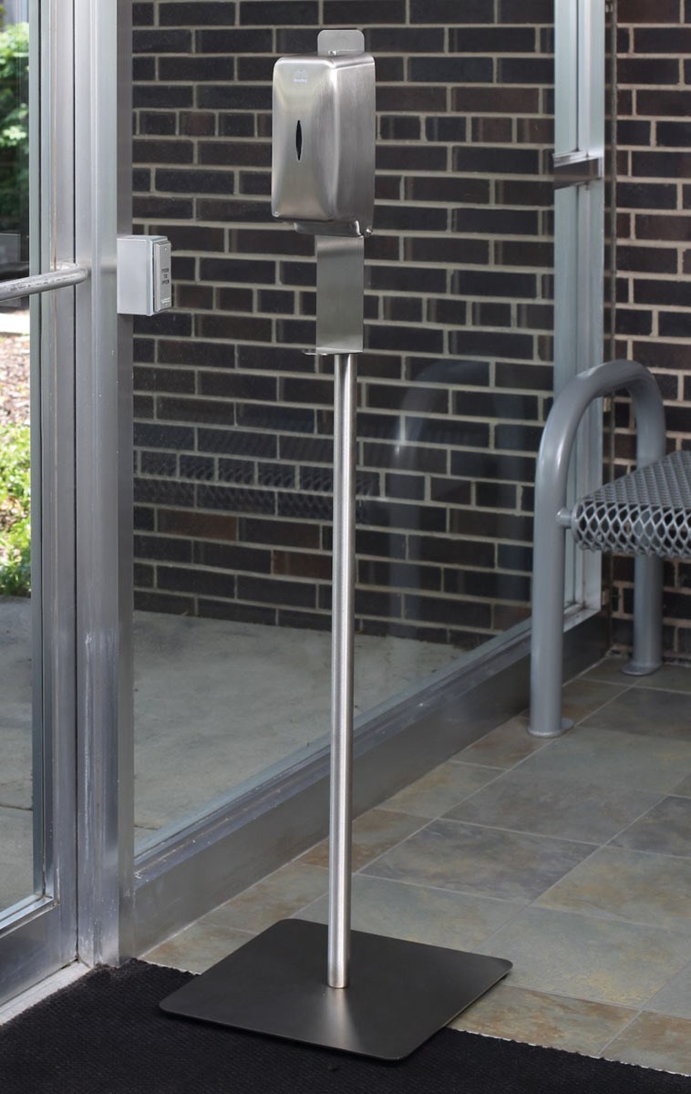 Bradley corp hand sanitizer dispensers and stands