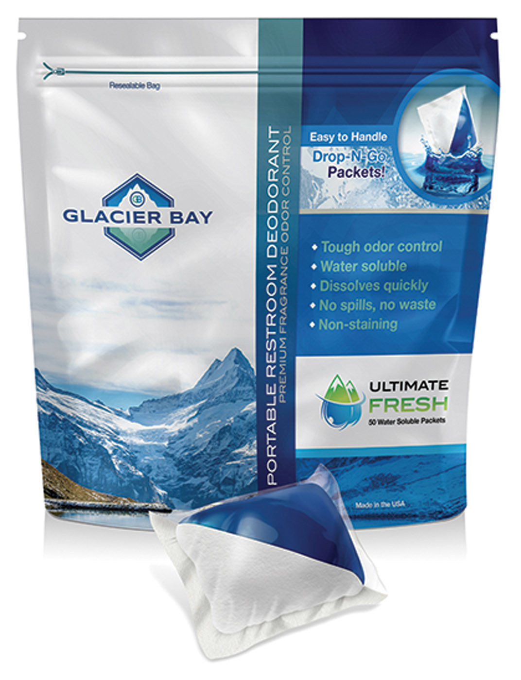 Odor Control - Five Peaks Glacier Bay Drop-N-Go Packets