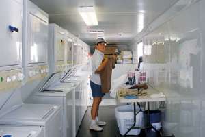 Brenda Working In The Mobile Laundry