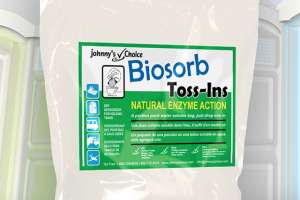 Chemcorp johnnys choice biosorb tossins white bag close up for cleaner roundup 2012