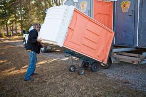 Custom Trailers Make Loading Restrooms Easy