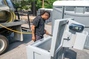 A Sizzling Hot 200-Unit Event Tests New Restroom Company Owner Doug Marshall